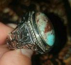 Ring maat 18 batu Pirus turkoois turquoise Indonesië, Sieraden, Tassen en Uiterlijk, Ringen, 18 tot 19, Blauw, Ophalen of Verzenden