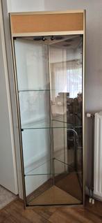 Vintage hoek Vitrinekast met Glazen Planken, Ophalen, Glas, Vintage, 50 tot 100 cm