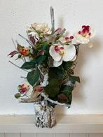 Kunstbloem decoratie met wit hout, Ophalen, Zo goed als nieuw