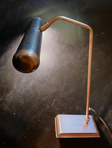 Vintage Oud Messing Bureau / Bankiers / Pianolamp   beschikbaar voor biedingen