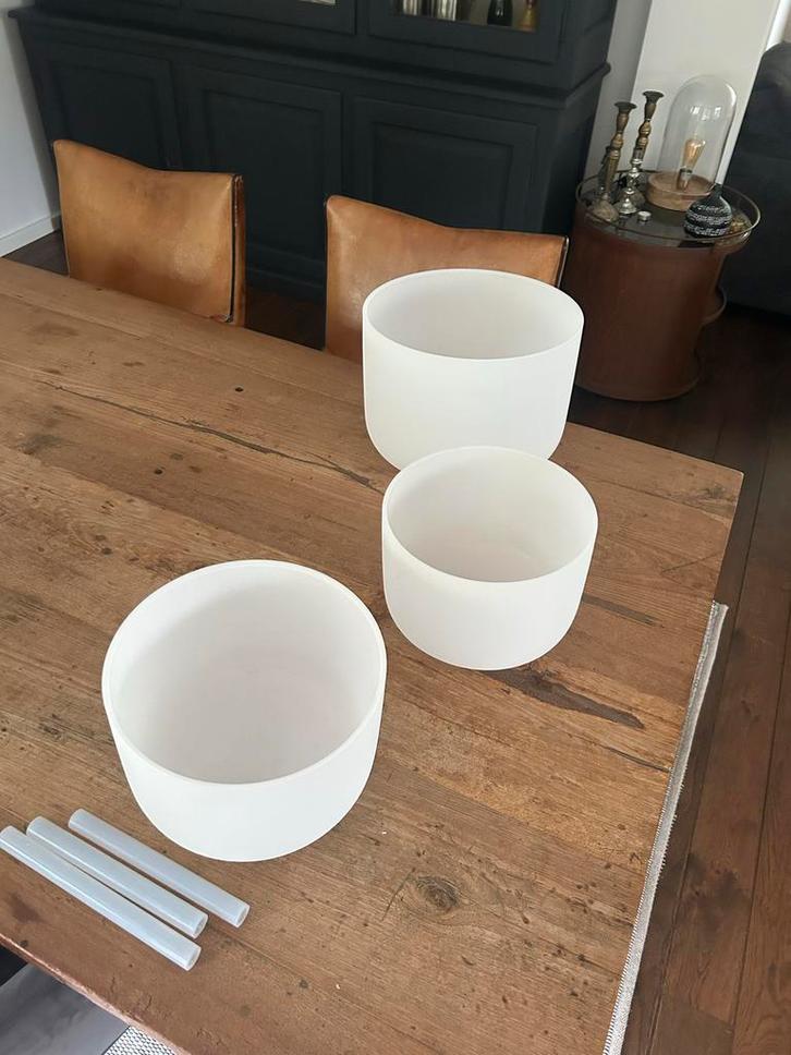 Kristallen Klankschalen Set - 3 stuks, Cd's en Dvd's, Cd's | Meditatie en Spiritualiteit, Zo goed als nieuw, Ophalen of Verzenden