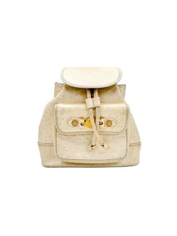 Gianni Versace Beige Embossed Leather Backpack beschikbaar voor biedingen