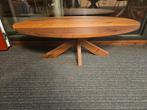 Noten ovale Salontafel 140x70cm | Showroom opruiming, Huis en Inrichting, Tafels | Salontafels, Ophalen, 100 tot 150 cm, Nieuw