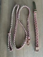 Paracord honden halsband & 2 meter lijn roze groen •zgan•, Ophalen of Verzenden, Zo goed als nieuw