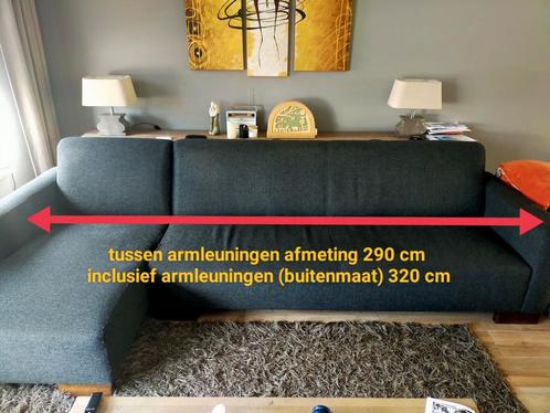 Gratis afhalen: Zitbank met chaise longue links, Huis en Inrichting, Banken | Bankstellen, Gebruikt, Vierpersoons of meer, 300 cm of meer