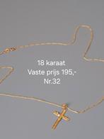 Gouden ketting 18 karaat met kruis, Verzenden, Zo goed als nieuw, Goud, Goud