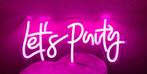 Neon LED verlichting mini 'Let's Party' roze op plexiglas, Ophalen of Verzenden, Nieuw