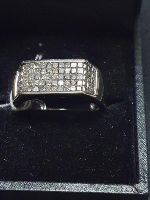Nieuwe witgouden ring gekeurd 585 vol met prinses geslepen, Sieraden, Tassen en Uiterlijk, Ringen, Dame of Heer, 17 tot 18, Wit