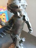 Bronzen Auguste Moreau Engel met Viool, Antiek en Kunst, Kunst | Beelden en Houtsnijwerken, Ophalen of Verzenden