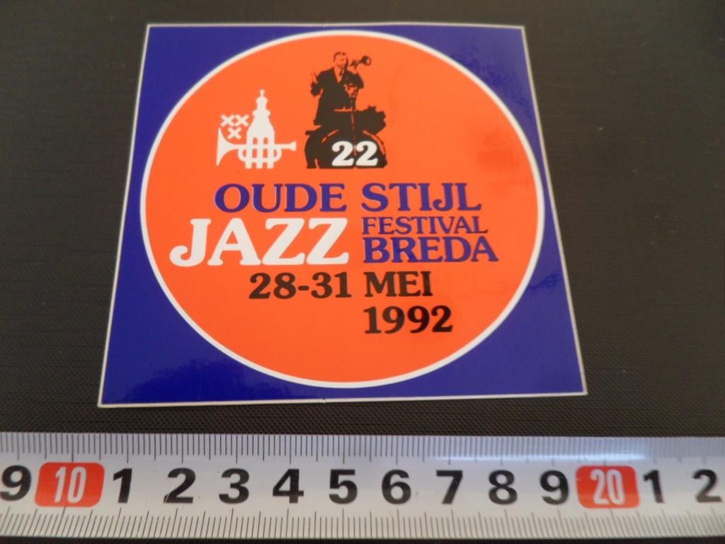 sticker Breda oude stijl Jazz festival 1992, Verzamelen, Ophalen, Zo goed als nieuw
