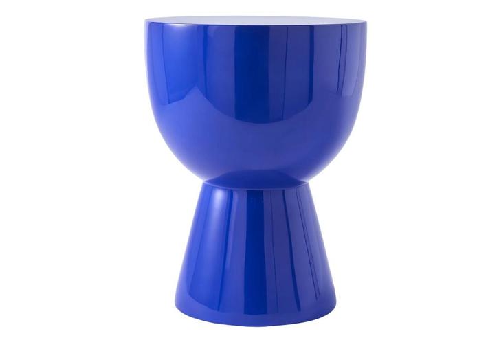 POLSPOTTEN Tip Tap Bijzettafel - Kobalt blauw | Van €350, nu, Huis en Inrichting, Tafels | Bijzettafels, Nieuw, Rond, 45 tot 60 cm