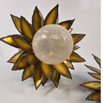 Maison Jansen Wandlampen 60's bloemen Messing met murano, Antiek en Kunst, Antiek | Lampen, Ophalen of Verzenden
