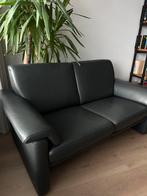 Leren bankje antracietgrijs, Huis en Inrichting, Ophalen, 150 tot 200 cm, Tweepersoons, Zo goed als nieuw