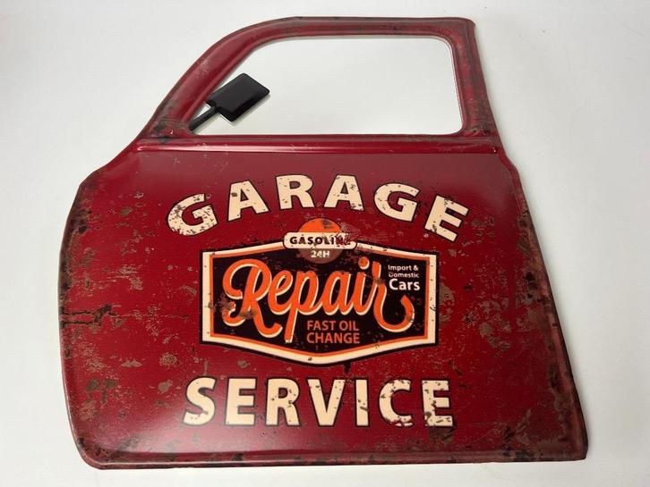 Retro Metalen Muurdecoratie ? Garage service repair Autodeur, Huis en Inrichting, Woonaccessoires | Wanddecoraties, Nieuw, Ophalen of Verzenden