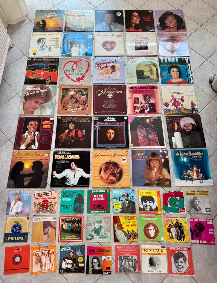 Verzameling oude LP’s en singles, Cd's en Dvd's, Vinyl | Overige Vinyl, Gebruikt, 12 inch, Ophalen