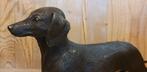 Bronzen beeld / TECKEL / 35 cm lang / tekkel / reu, Ophalen of Verzenden, Hond of Kat, Beeldje of Figuurtje