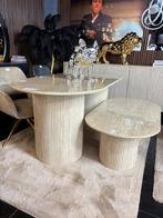 220 cm travertin style eettafel nieuw tafels travertina, Ophalen of Verzenden, Nieuw, Travertin, Vijf, Zes of meer stoelen
