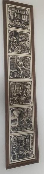 Wanddecoratie  wandtegellijst met 6 tegels van bakker, Ophalen of Verzenden