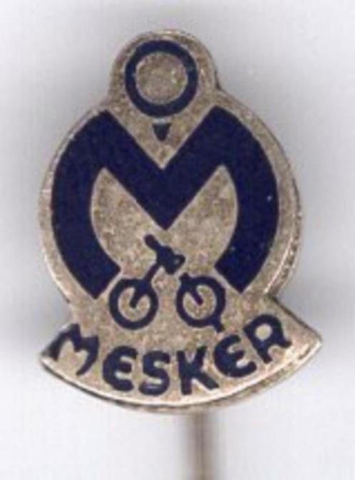 Mesker Rijwielen zilverkleurig speldje ( F_083 ), Verzamelen, Speldjes, Pins en Buttons, Zo goed als nieuw, Speldje of Pin, Transport