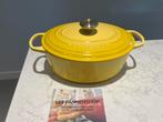 Le Creuset braadpan 29 cm Citroen heel goede staat, Gietijzer, Ophalen of Verzenden, Zo goed als nieuw, Keramische plaat