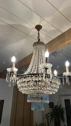 Antieke kristallen kroonluchter, Huis en Inrichting, Lampen | Kroonluchters, Ophalen of Verzenden, Zo goed als nieuw