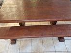 Kloostertafel met los bijbehorende bank, Huis en Inrichting, Tafels | Salontafels, Ophalen, 50 tot 100 cm, Zo goed als nieuw, 75 cm of meer