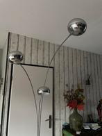 Stijlvolle Staande Booglamp met 3 LED Bollen & Dimmer, Huis en Inrichting, Chroom kleur, Ophalen of Verzenden, Zo goed als nieuw