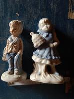 2 beeldjes, jongen + meisje, Ophalen of Verzenden, Zo goed als nieuw, Mens