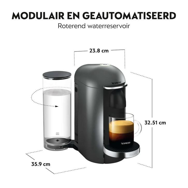 Krups Nespresso XN900T Vertuo Plus, Witgoed en Apparatuur, Koffiezetapparaten, Nieuw, Koffiepads en cups, Overige modellen, 1 kopje