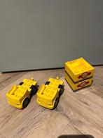 Heel goed: Set 2x Trein Station Lego Duplo Geel auto + bak, Duplo, Ophalen of Verzenden, Zo goed als nieuw, Losse stenen