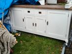 White Wash Buffetkast met Tafel - Landelijke Stijl, Ophalen