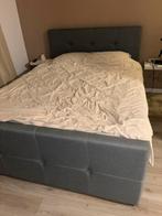 Boxspring 160x200 met opbergvakken - Grijs, Huis en Inrichting, Ophalen, Tweepersoons, 140 cm, Zo goed als nieuw