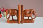 Massief houten olifanten boekensteunen, Antiek en Kunst, Kunst | Beelden en Houtsnijwerken, Ophalen of Verzenden