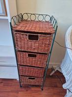 Leuk rieten kastje met 4 mandjes, Huis en Inrichting, Kasten | Ladekasten, Ophalen, 50 tot 100 cm, Zo goed als nieuw, Minder dan 100 cm