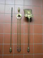 Openhaard, messing pook, vuurtang en schep., Antiek en Kunst, Ophalen of Verzenden