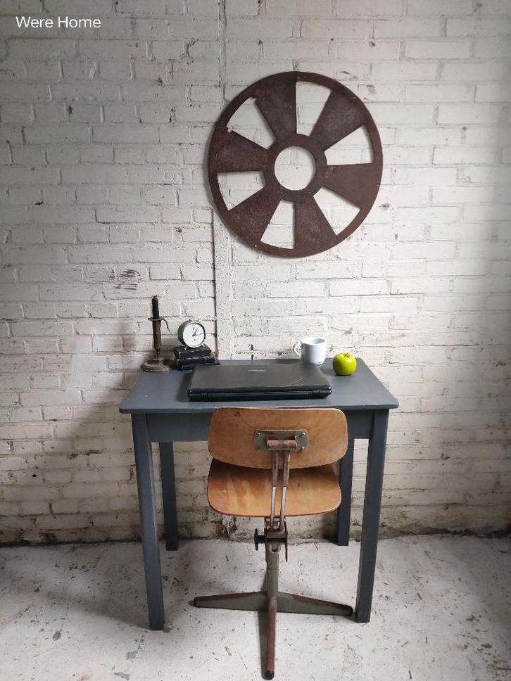 Kleine oude tafel werktafel sidetable bijzettafel grijs, Antiek en Kunst, Antiek | Meubels | Tafels, Ophalen of Verzenden