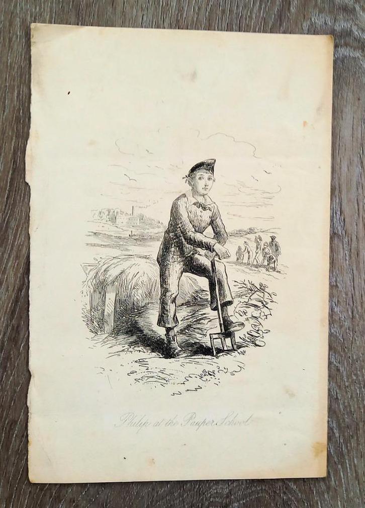 Gravure Philip the Pauper School - Phiz, Antiek en Kunst, Kunst | Etsen en Gravures, Ophalen of Verzenden