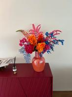 Vaas met kunstbloemen, Huis en Inrichting, Ophalen, Steen, Gebruikt, Oranje