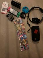 Nintendo Switch V1 Groen/Roze + Games & Accessoires, Eén computer, Zo goed als nieuw, Ophalen, Avontuur en Actie