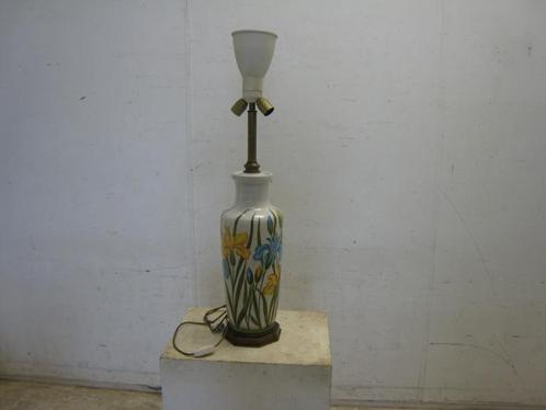 Mooie vintage vaaslamp met bloemschildering,, Huis en Inrichting, Lampen | Overige, Gebruikt