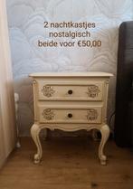 2 mooie brocante nachtkastjes, Ophalen, Gebruikt, Hout