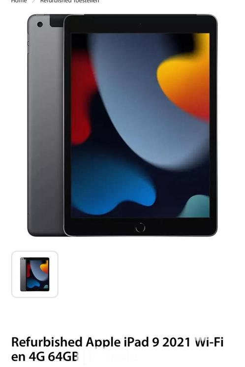 ZGAN Apple iPad 9e Gen 2021 64GB WiFi + 4G space grey, Computers en Software, Apple iPads, Zo goed als nieuw, Apple iPad, 10 inch