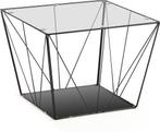 Glass metal coffee table, Huis en Inrichting, Tafels | Salontafels, Ophalen, 50 tot 100 cm, Zo goed als nieuw, Minder dan 50 cm
