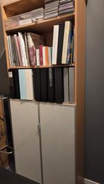 BILLY / OXBERG boekenkast met melkglazen deuren – eiken, Ophalen, 200 cm of meer, 50 tot 100 cm, Zo goed als nieuw