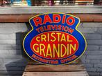 Vintage Radio Cristal Grandin Emaille Reclamebord, Ophalen