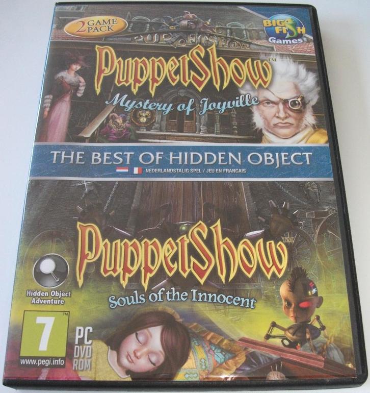 PC Game *** PUPPETSHOW 1 & 2 *** 2-Games Pack Big Fish, Spelcomputers en Games, Games | Pc, Zo goed als nieuw, Puzzel en Educatief