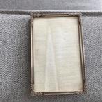 Vintage zilverkleurig fotolijstje,jyden lijstje, bol glas, Ophalen of Verzenden