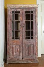 (nr.27) Geweldige kast 4 planken/2 deuren houtsnijwerk/glas, Huis en Inrichting, Kasten | Vitrinekasten, Ophalen, Met deur(en)
