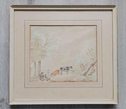 Albertus Verhoesen (1806-1881) ?? - Romantisch landschap, Antiek en Kunst, Kunst | Schilderijen | Klassiek, Ophalen of Verzenden