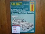 Talbot Chrysler Horizon workshopmanual nr 017, Auto diversen, Handleidingen en Instructieboekjes, Ophalen of Verzenden